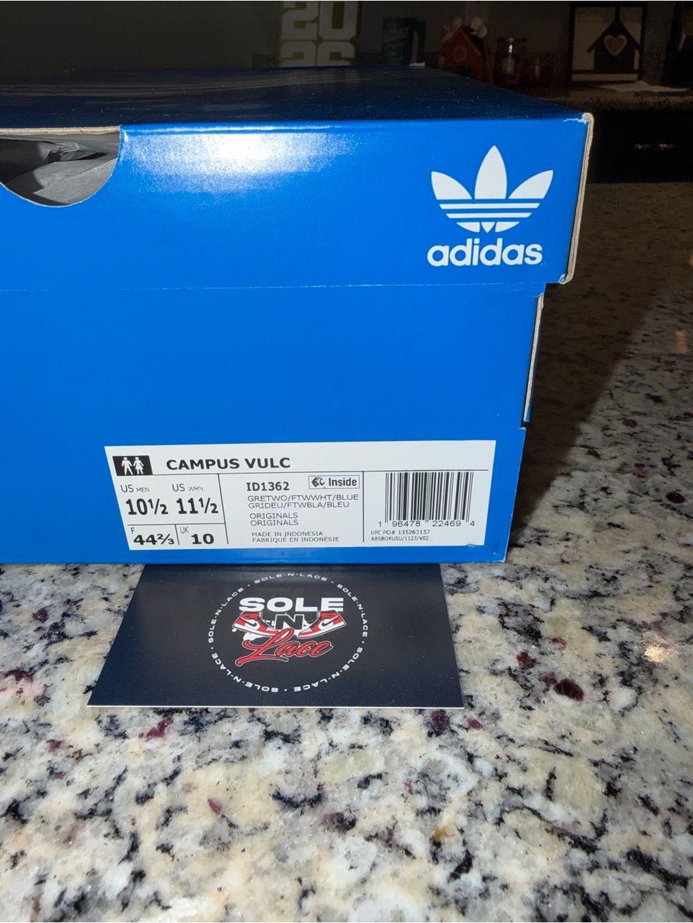 Size 10.5  Adidas Campus Vulc Grey Bluebird SKU ID 1372 Brand New Damaged Box - Picture 3 of 10